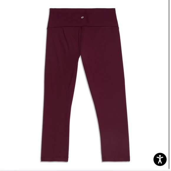 Lululemon burgundy cropped leggings size 6 - Picture 2 of 9